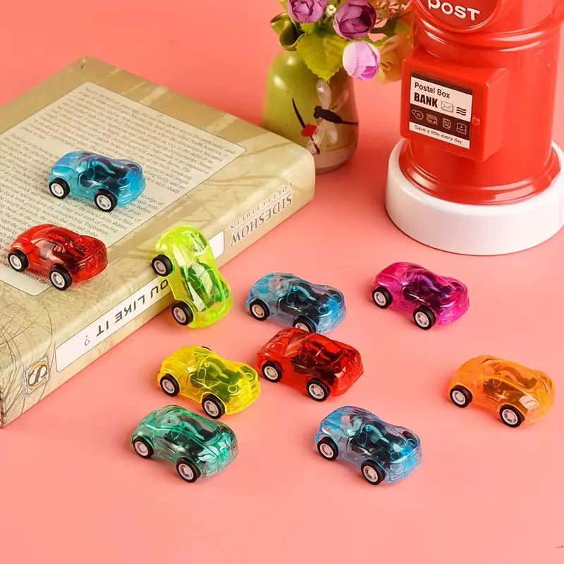 Pack of 10 Mini Pull Back Transparent Cars Tootooie