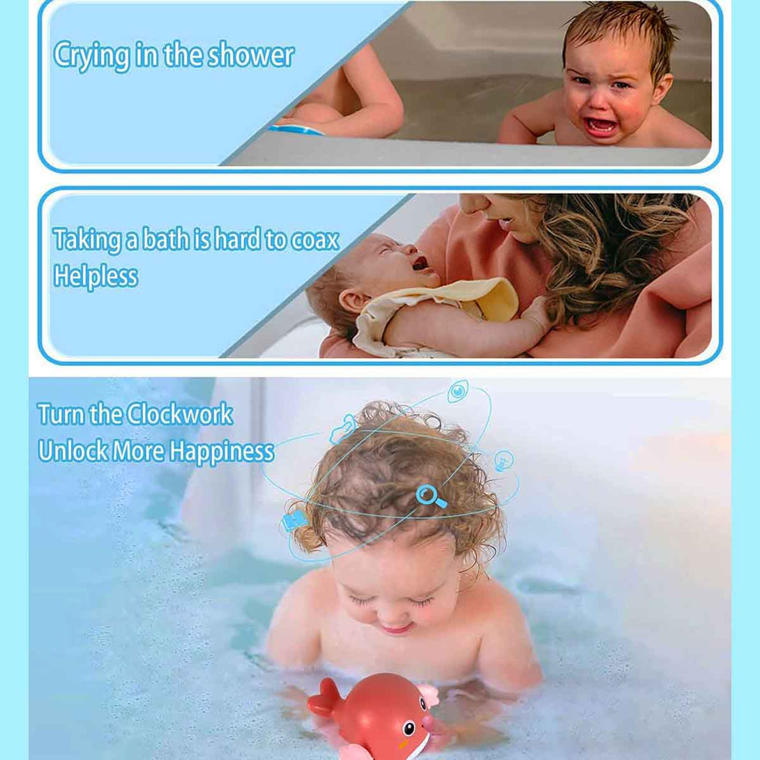 1 Pc Whale Bath Cute Wind-up Swimming Bathtub Toys for Kids Toddlers - Tootooie
