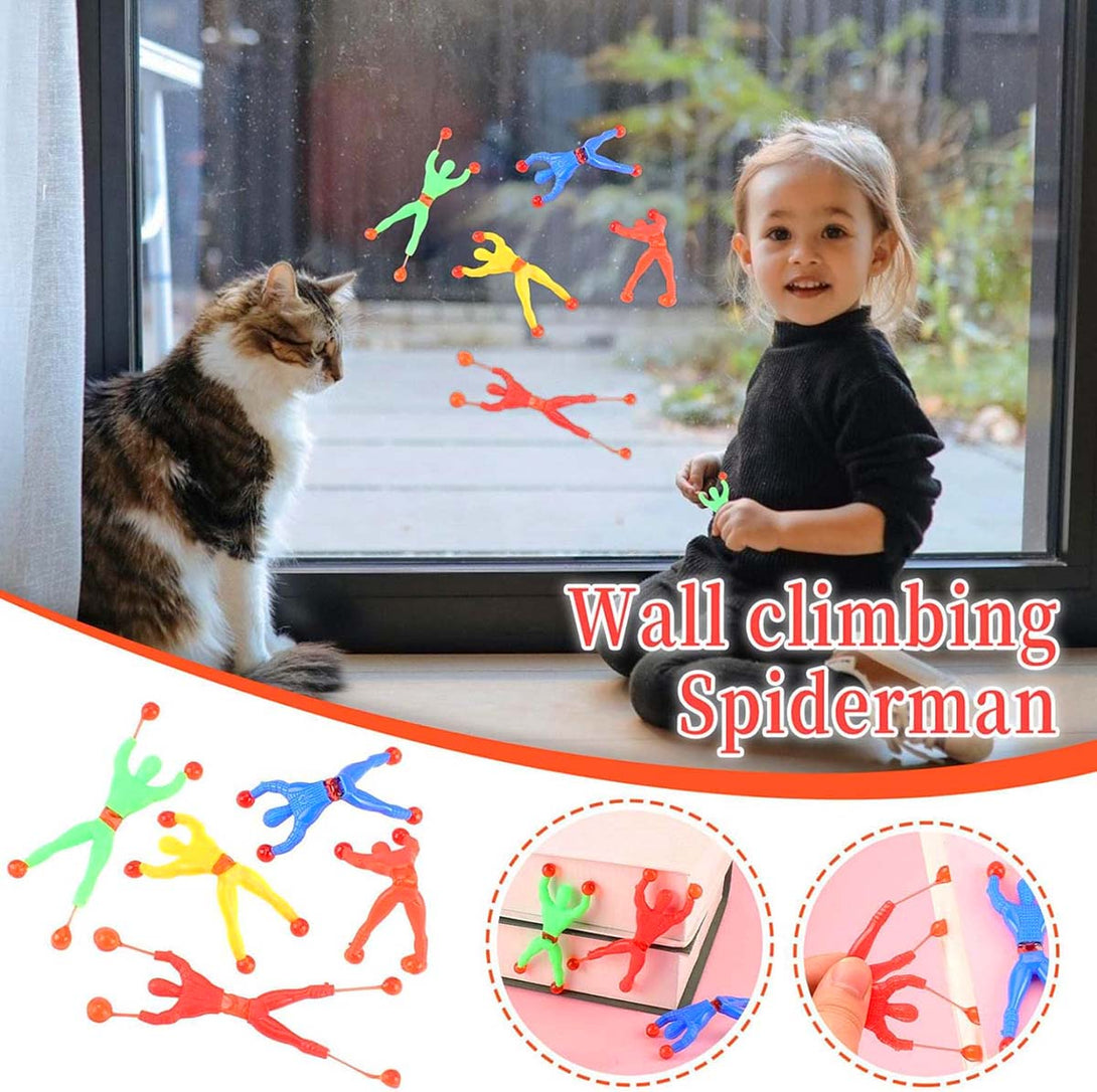 10 Pc - Spider Man Sticky Wall Climbing Flip Rolling Toy for Kids - Tootooie