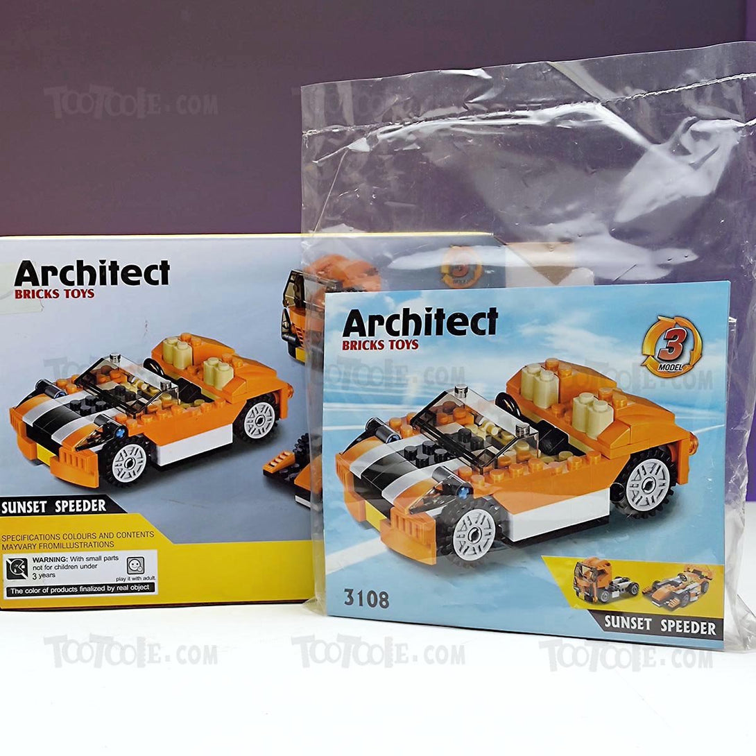119 PC Architect Sunset Speeder 3 Change Brick Lego Puzzle Game for Kids - Tootooie