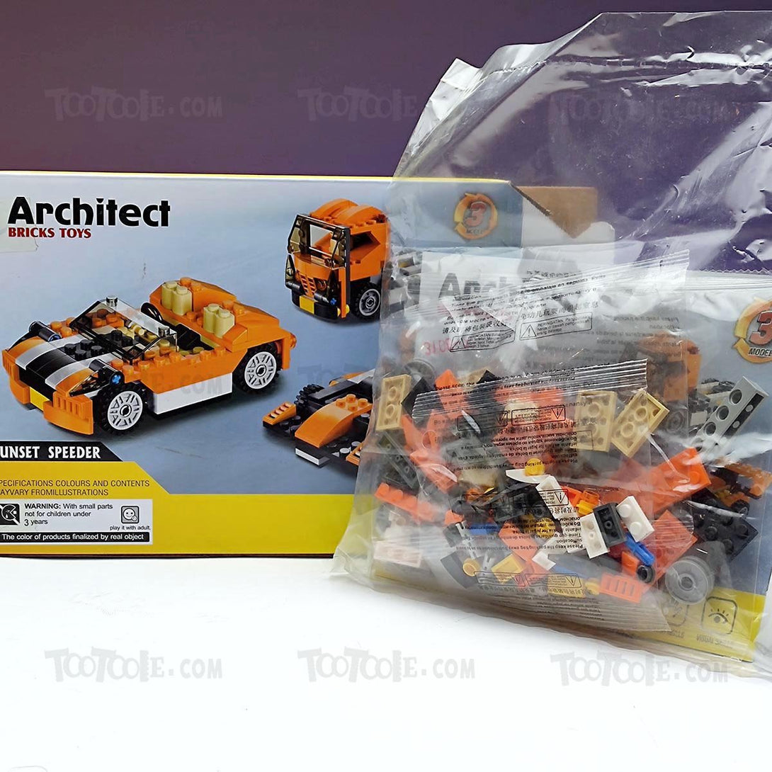 119 PC Architect Sunset Speeder 3 Change Brick Lego Puzzle Game for Kids - Tootooie