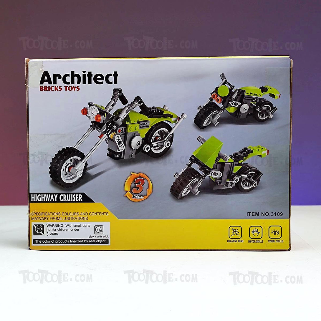 129 PC Architect Highway Cruiser 3 Change Brick Lego Puzzle Game for Kids - Tootooie
