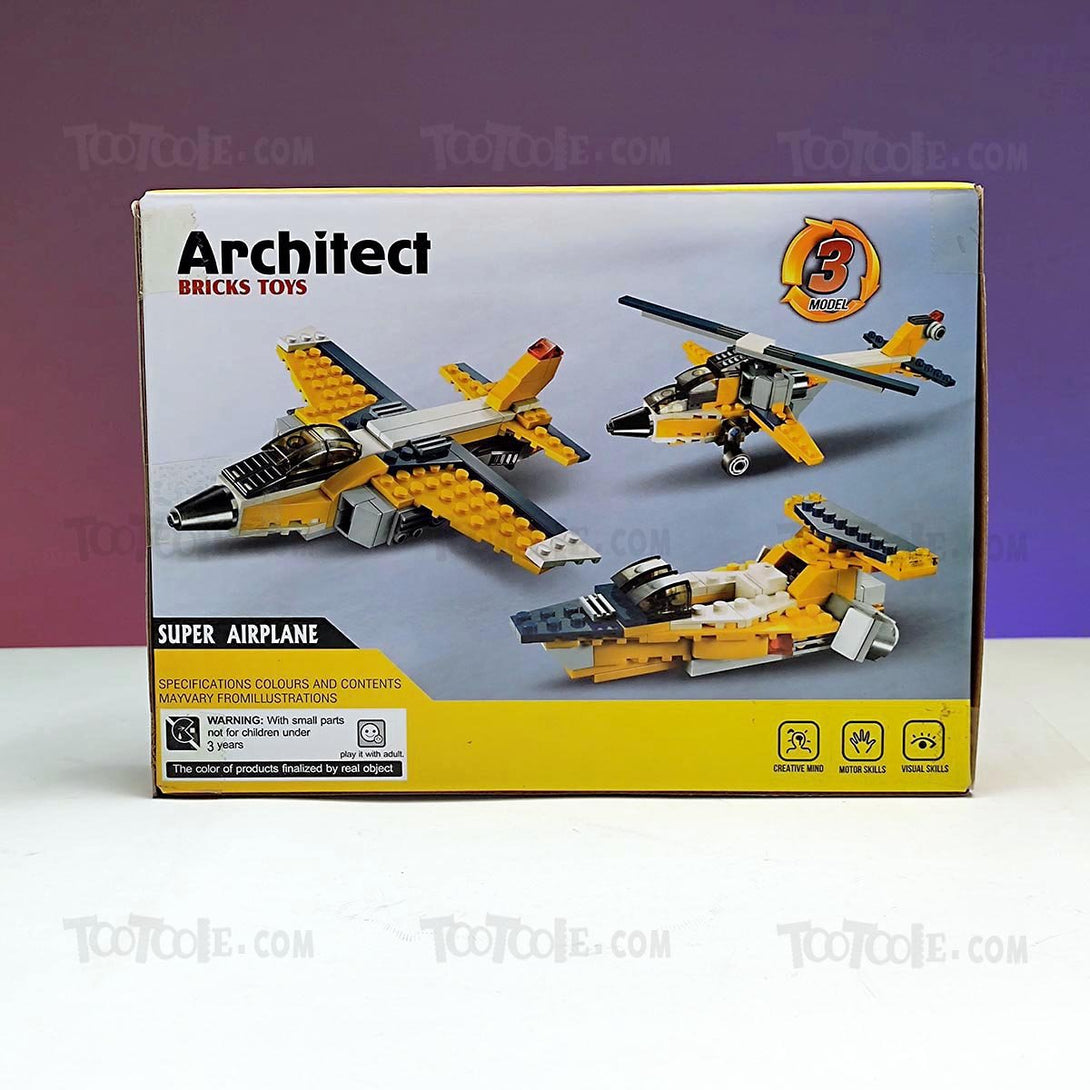 130 PC Architect Super Airplaine 3 Change Brick Lego Puzzle Game for Kids - Tootooie