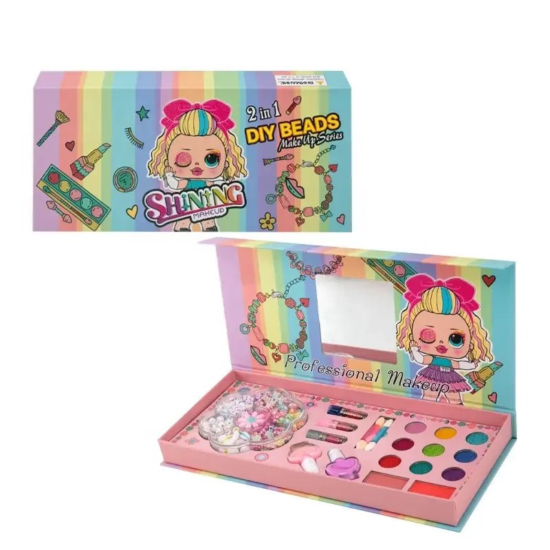 2 in 1 Fashion Gifts Kid Makeup Set Nail Polish Jewellery And DIY Beads Kit - Tootooie