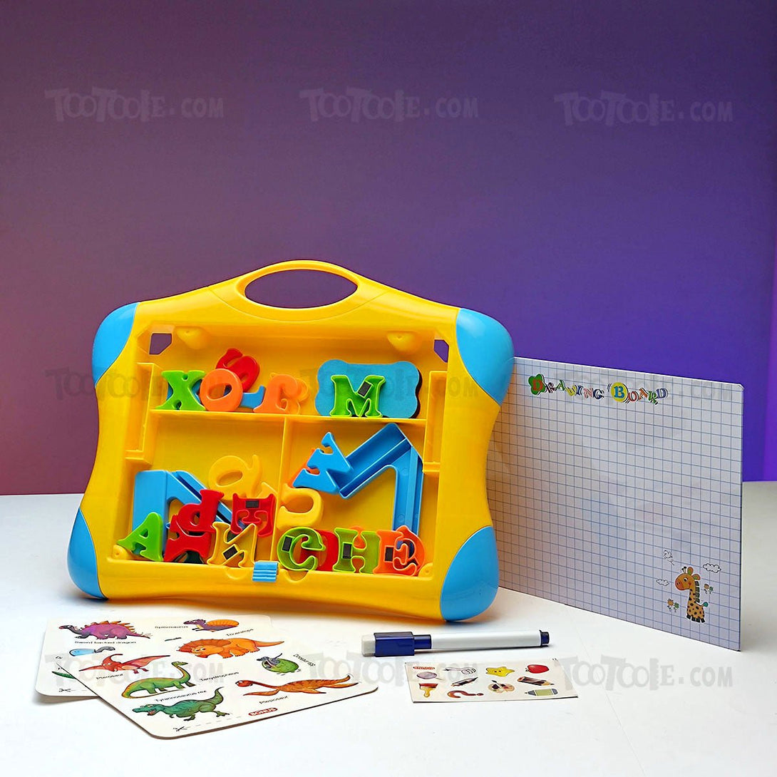 2 in 1 Writing And Drawing Board With Magnetic Letters And Alphabets - Tootooie
