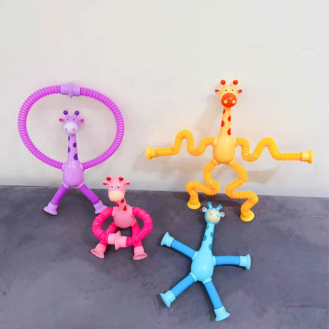 2 Pcs Giraffe Telescopic Sucker Pop Shape Changing Sensory Fidget Toys Kids - Tootooie