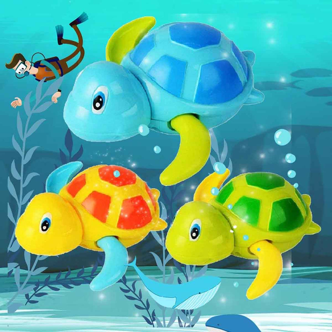 2 Pcs Turtle Wind Up Bathtub Floating Water Bathing Toy for Toddlers - Tootooie