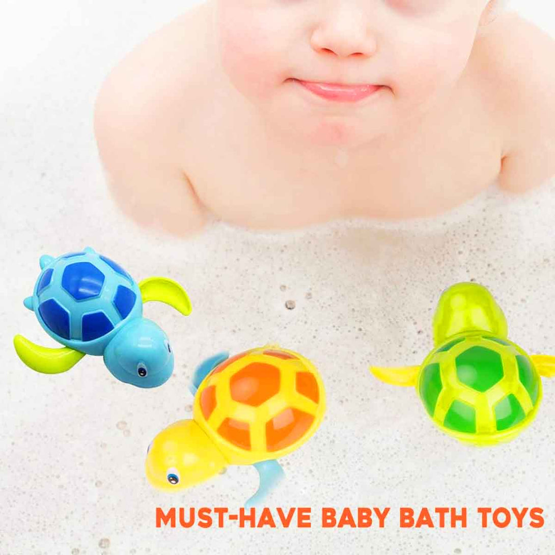 2 Pcs Turtle Wind Up Bathtub Floating Water Bathing Toy for Toddlers - Tootooie