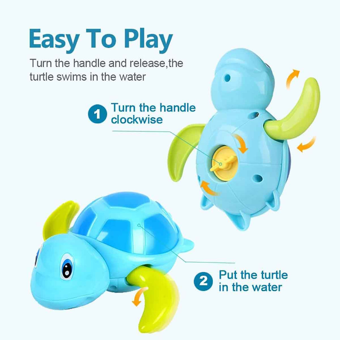 2 Pcs Turtle Wind Up Bathtub Floating Water Bathing Toy for Toddlers - Tootooie