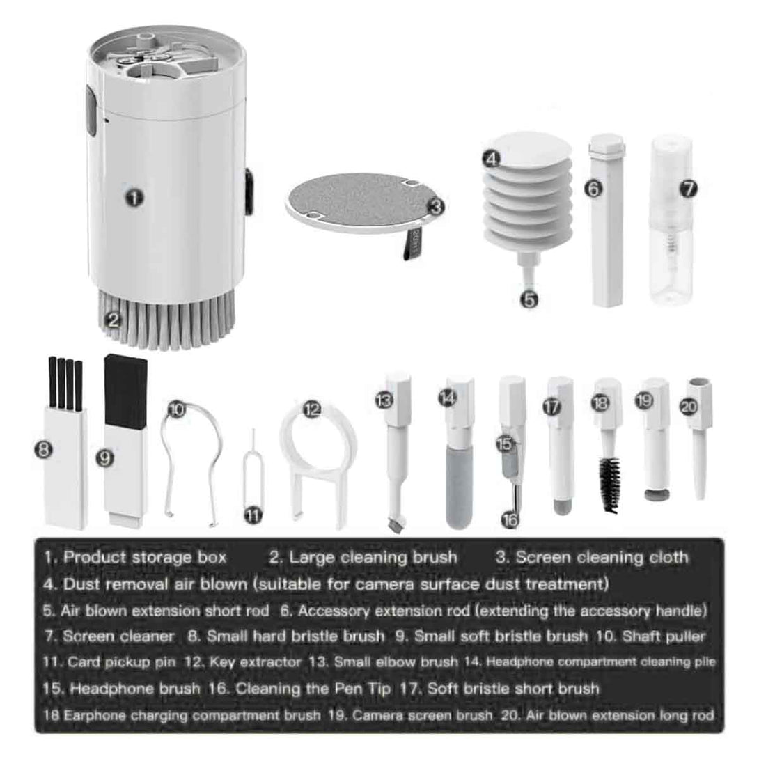 20 in 1 Multi-Functional Cleaning Kit Airpods Earbuds PC Laptop Phone Camera - Tootooie