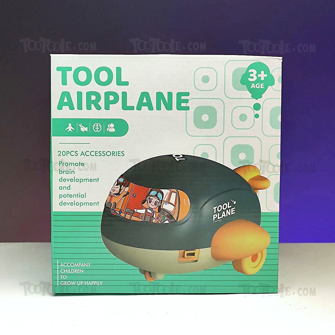 20 PC Airplane Toolkit Theme Set with Hammer Spanner Screws etc for Kids - Tootooie