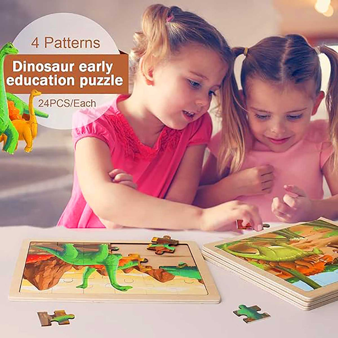 24 Pcs Brain Teaser Boards Best Gifts Dino Puzzles for Kids - Tootooie