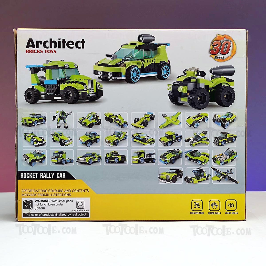 241 PC Architect Rocket Car 27 Change Brick Lego Puzzle Game for Kids - Tootooie