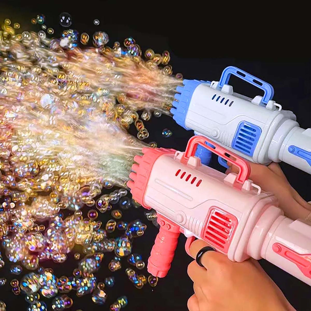 32 Holes Bubble Maker Gatling Bubble Gun Machine Toy Indoor and Outdoor Toddlers Launcher - Tootooie