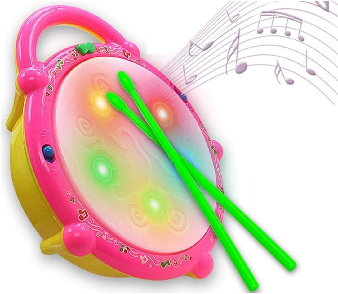 3D Flash Drum Toy with Sticks - Vibrant Flash Lights & Musical Sound Effects - Tootooie