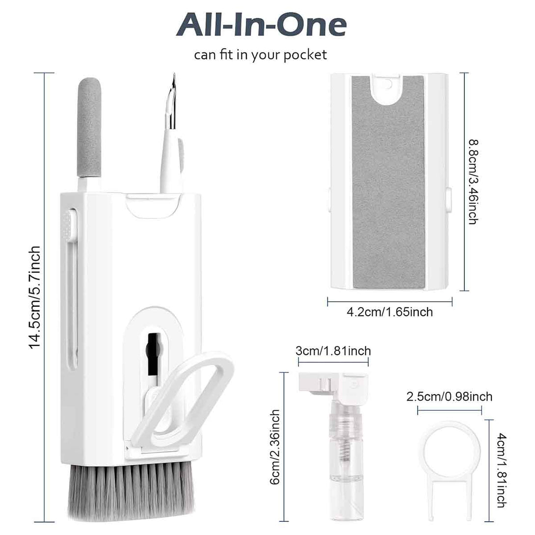 8 in 1 Keyboard Cleaner Kit with Brush for Earbuds PC Laptop Phone Headphones Camera - Tootooie