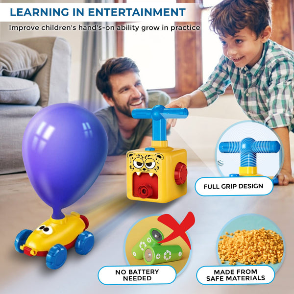 Balloon Car Cartoon Toy – Creative Air-Powered Racing Toy for Kids