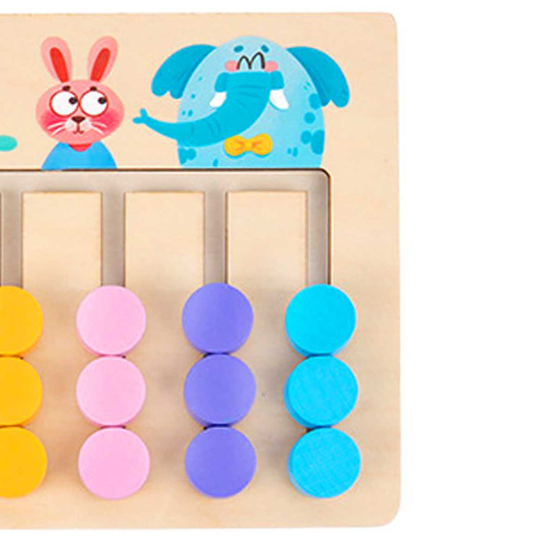 Montessori Slide Puzzle Wooden 9 Colors Educational Puzzle Game for Kids - Tootooie