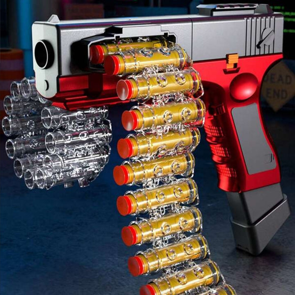 Glock w/ 20 Soft Foam Bullet Rotating Spray Explosion Toy Pistol Gun for Kids