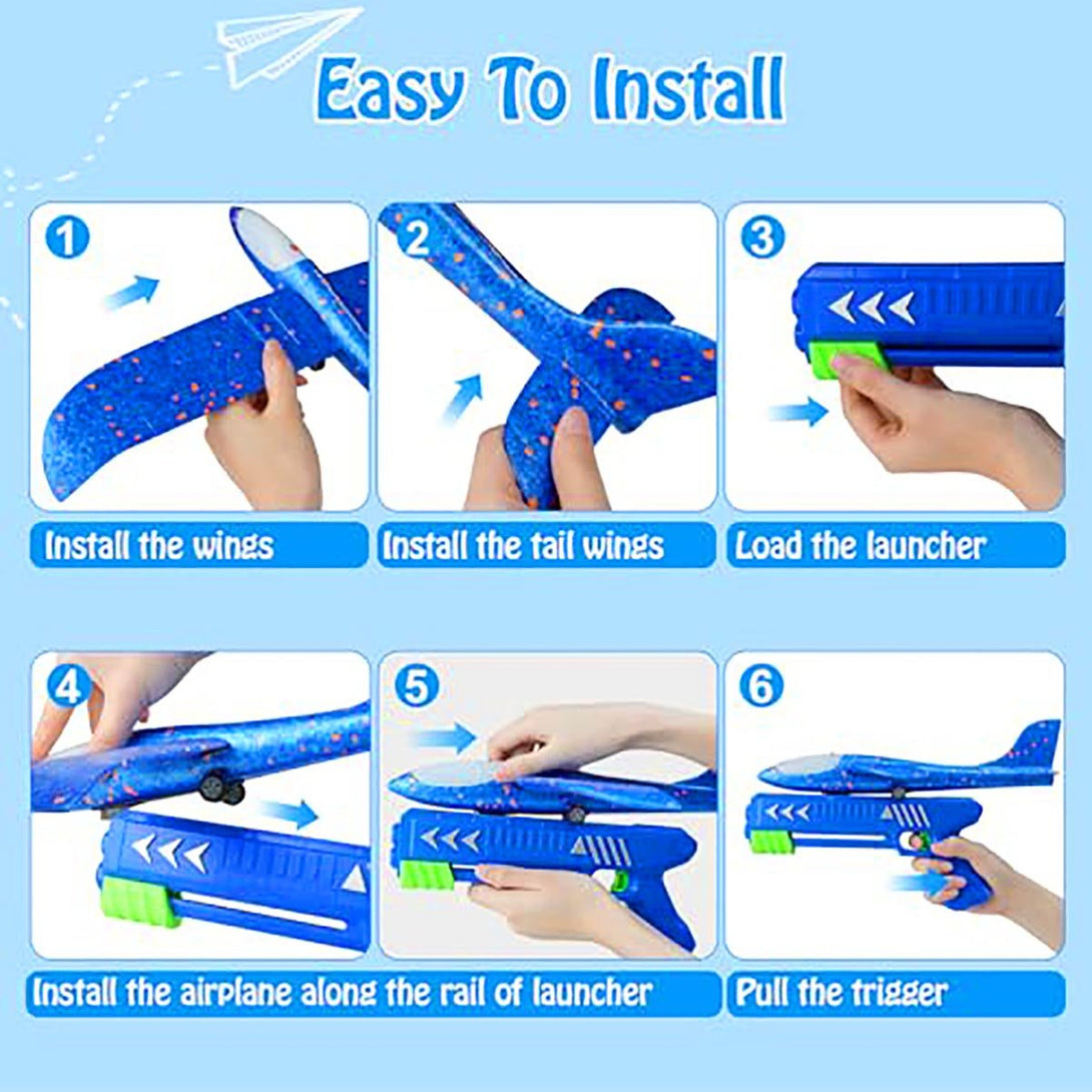 Airplane Catapult Launcher Gun Toy For Kids Foam Model - Tootooie