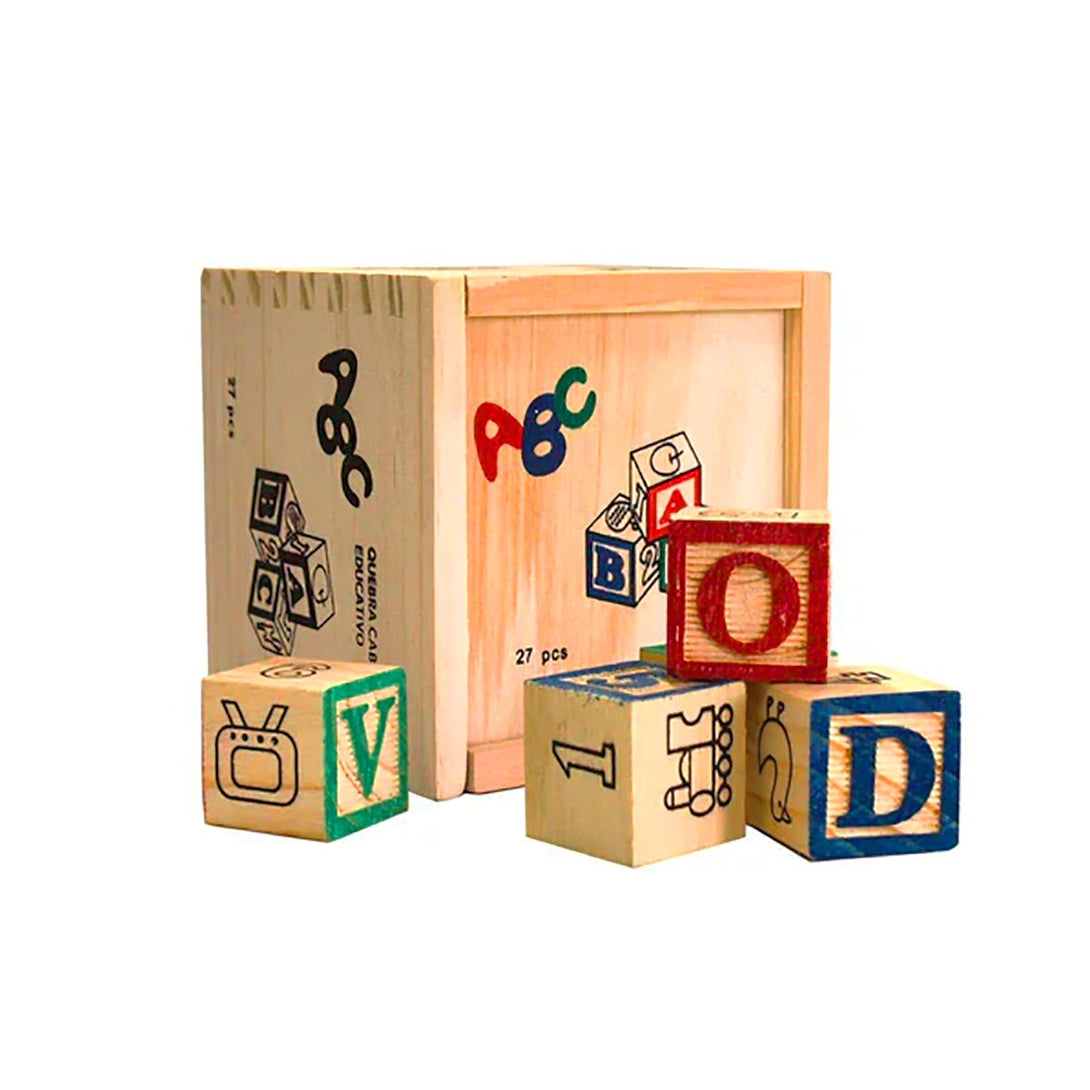 Alphabet ABC Wooden Wood Blocks Educational toys for kids - 27 Pieces for Kids - Tootooie