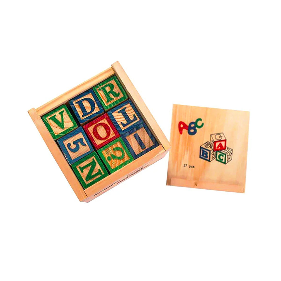 Alphabet ABC Wooden Wood Blocks Educational toys for kids - 27 Pieces for Kids - Tootooie