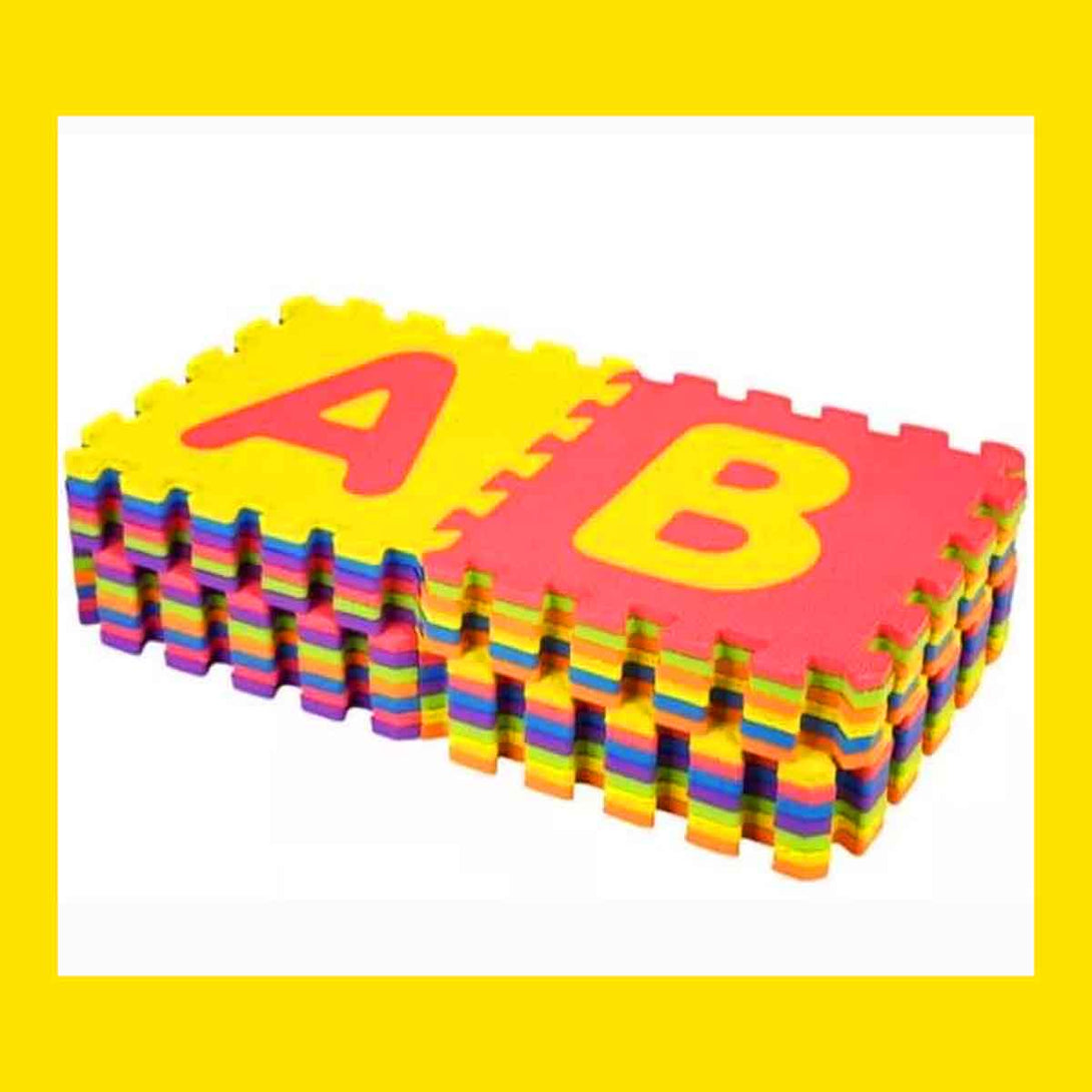 Alphabet Numbers Puzzle Foaming Playing Mat For Kids - Interlocking Foaming Floor Blocks - Tootooie