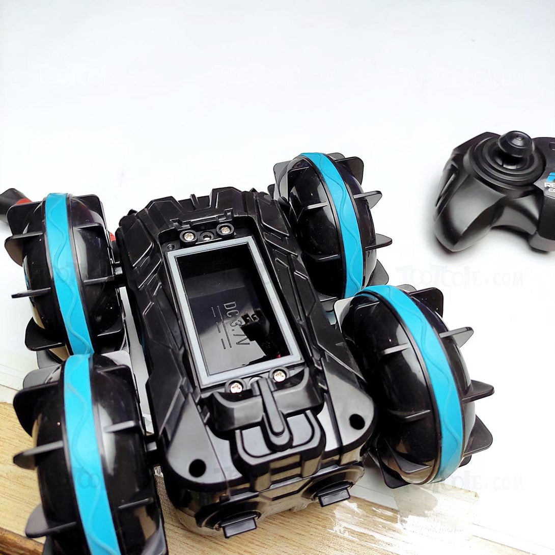 Amphibious WaterProof 360 Multi-Function Stunt Car with RC and Watch for Kids - Tootooie