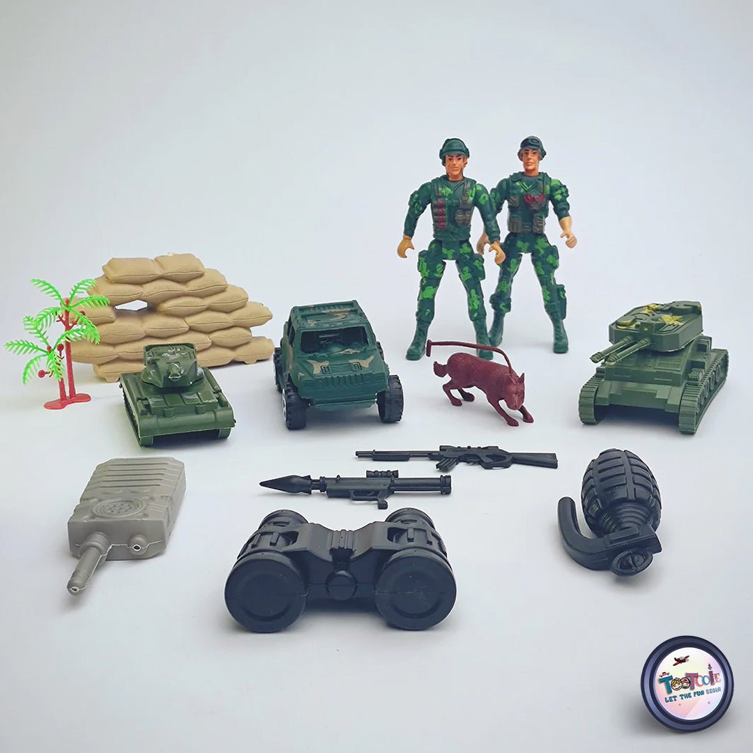 Army Bag Set with Full army equipment and Figures - Tootooie