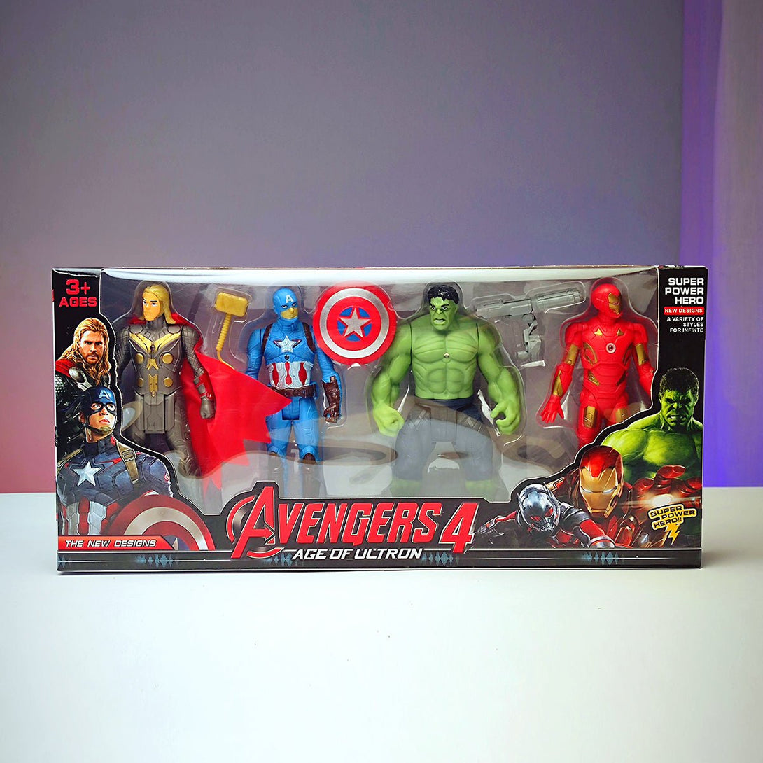 Avenger Action Figure Pack of 4 Heroes with Lights - Tootooie