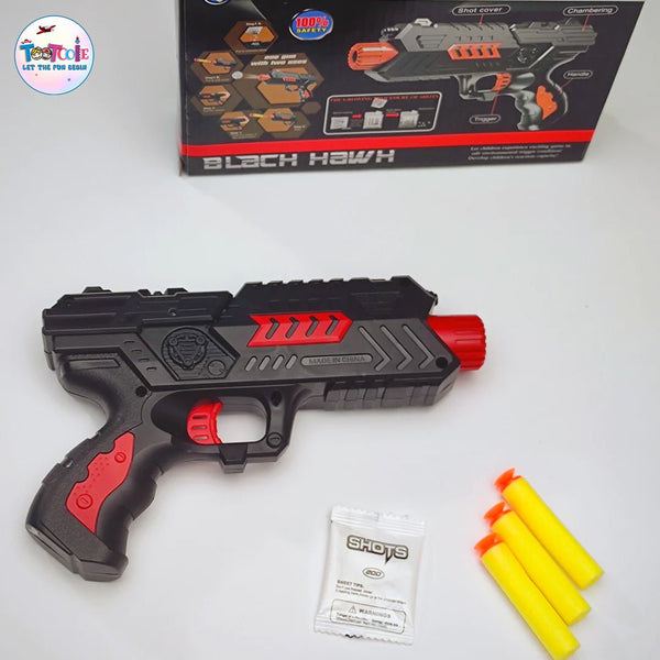 Black Hawk Pistol with Soft Darts for Boys - Tootooie