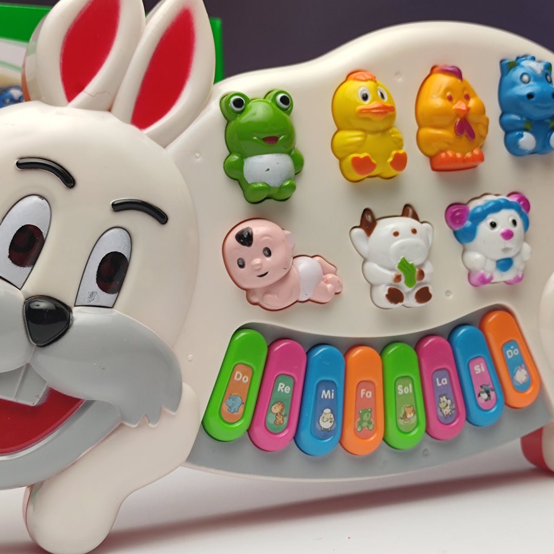 Cartoon Rabbit Piano with 3 Modes Flashing Lights Wonderful Sound Music - Tootooie