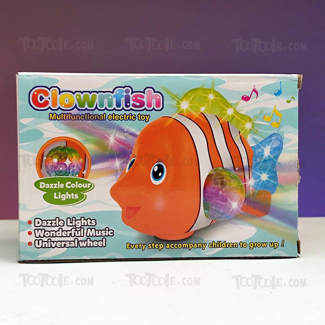 Clownfish Multifunctional Electric Toy with Dazzle Colorful lights and Music for Kids - Tootooie