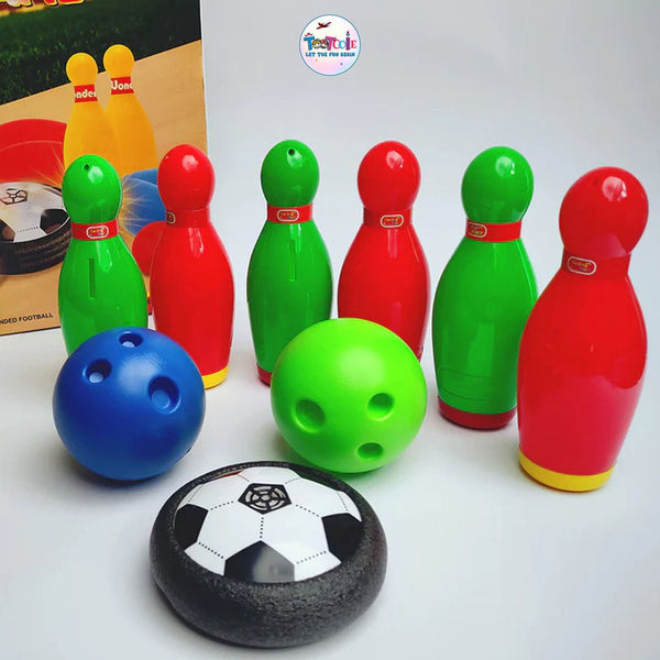 Colourful Bowling Set with Hover Ball - Tootooie