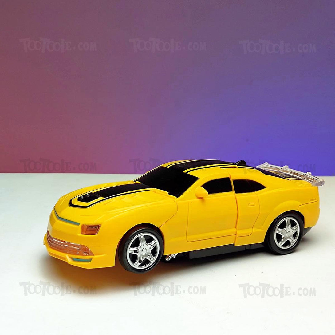 Cool Camaro Transformer Bump n Go Sports Car with Sound and Lights for Kids - Tootooie