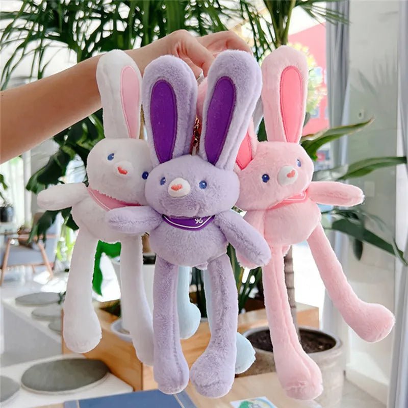 Cute Pulling Ears Rabbit Plush Stuff Toy With Keychain - Tootooie