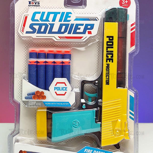 Cutie Soldier Police 2 in 1 Dart Pistol Gun for Boys - Tootooie