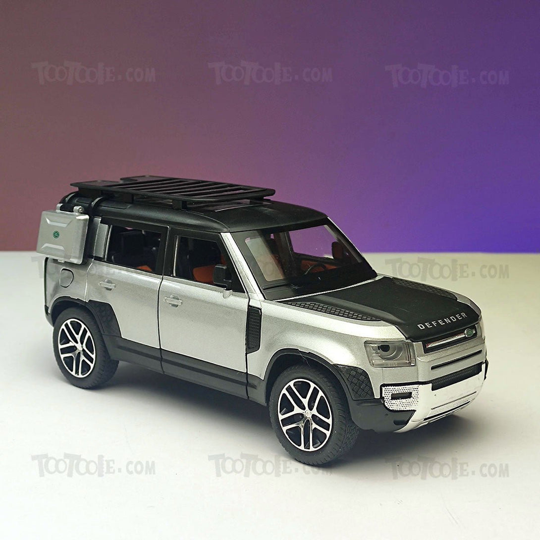 Diecast Car Land Rover Defender Luxury SUV Pull Back Car Model with Light - Tootooie