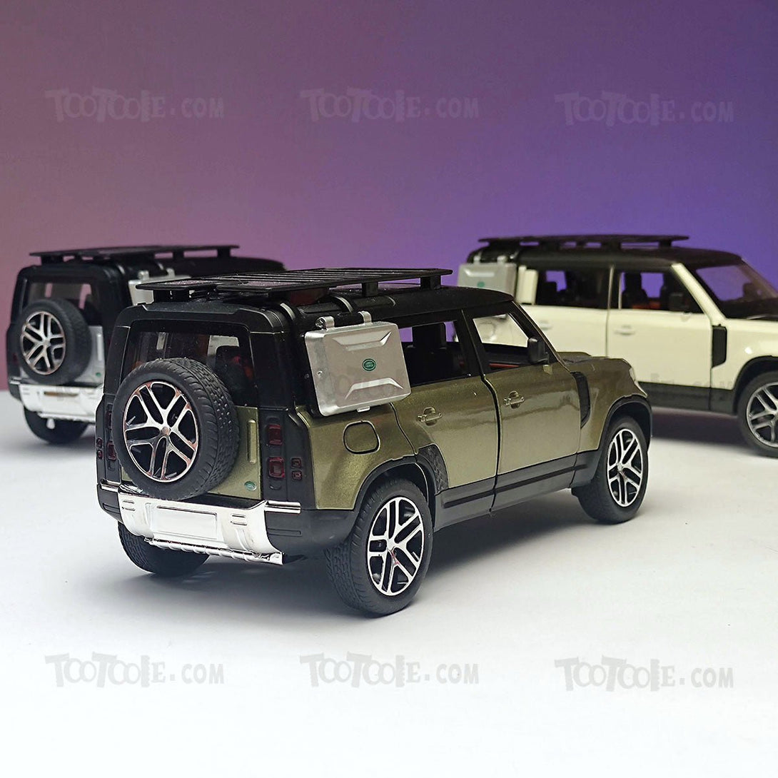 Diecast Car Land Rover Defender Luxury SUV Pull Back Car Model with Light - Tootooie