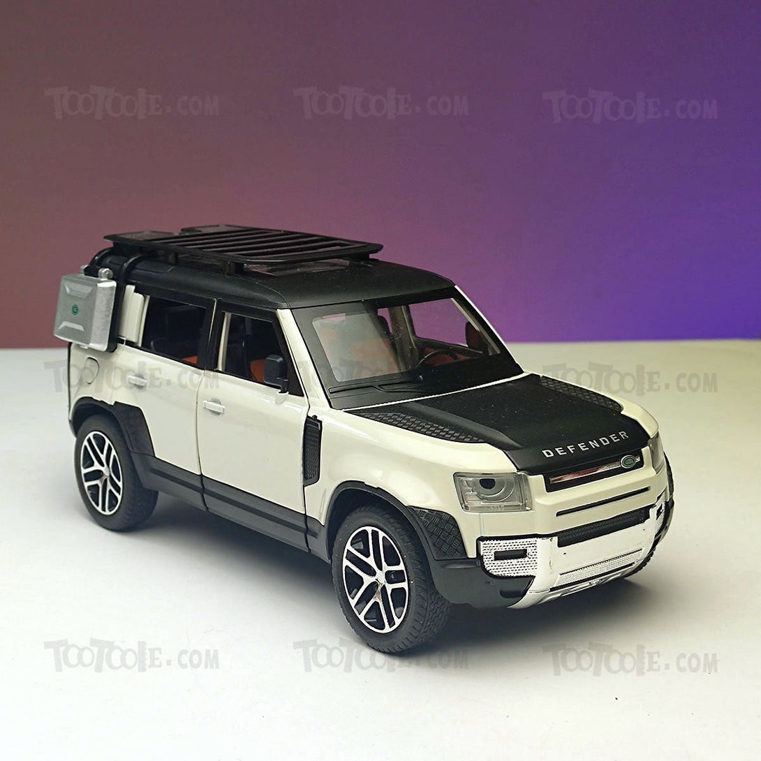 Diecast Car Land Rover Defender Luxury SUV Pull Back Car Model with Light - Tootooie