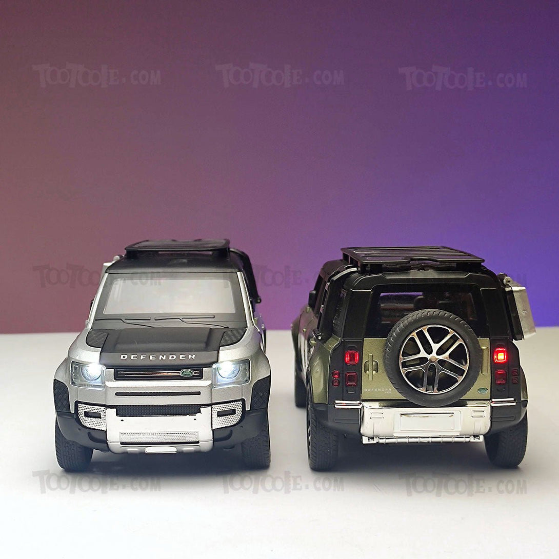 Diecast Car Land Rover Defender Luxury SUV Pull Back Car Model with Light - Tootooie