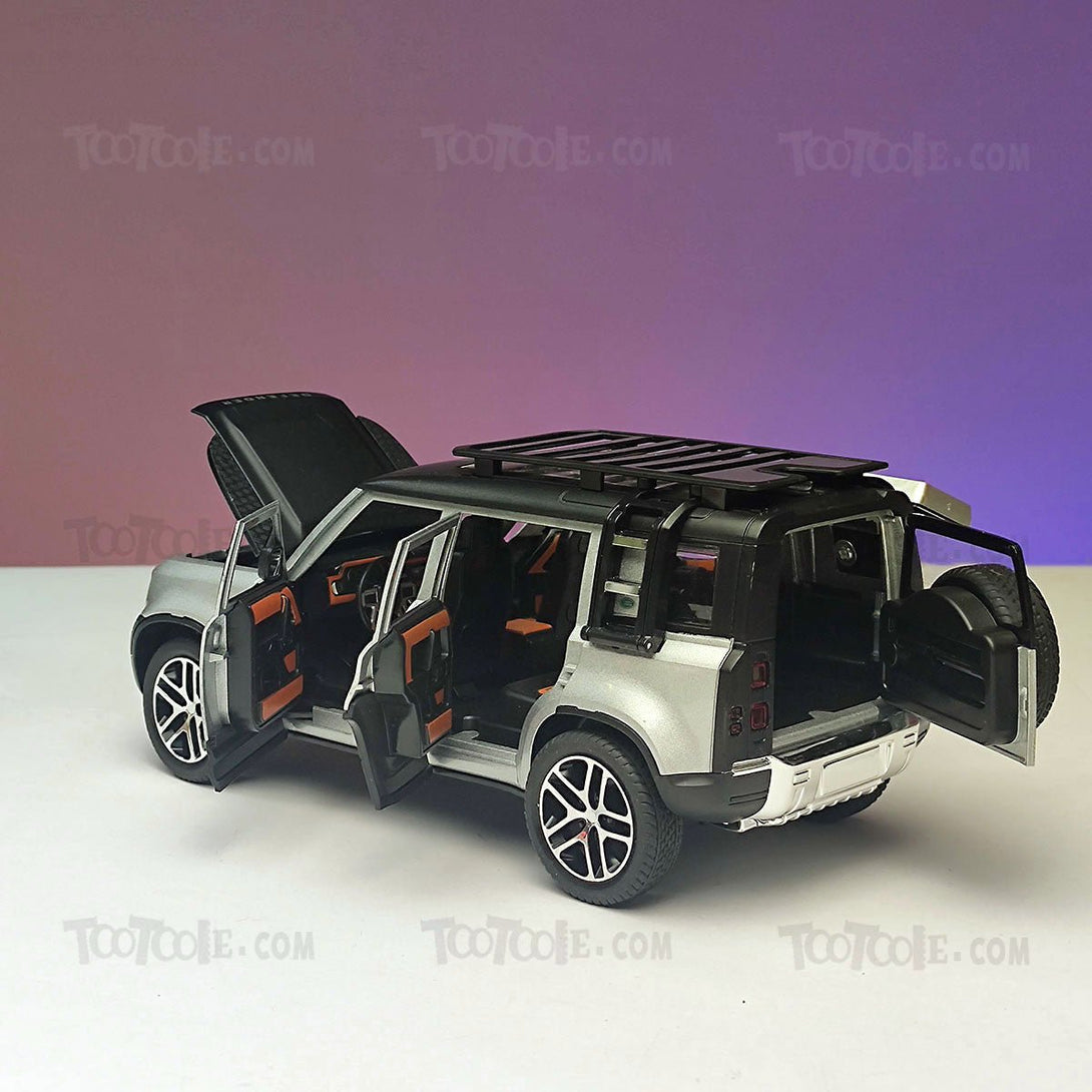 Diecast Car Land Rover Defender Luxury SUV Pull Back Car Model with Light - Tootooie