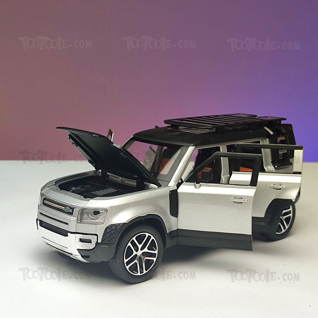 Diecast Car Land Rover Defender Luxury SUV Pull Back Car Model with Light - Tootooie