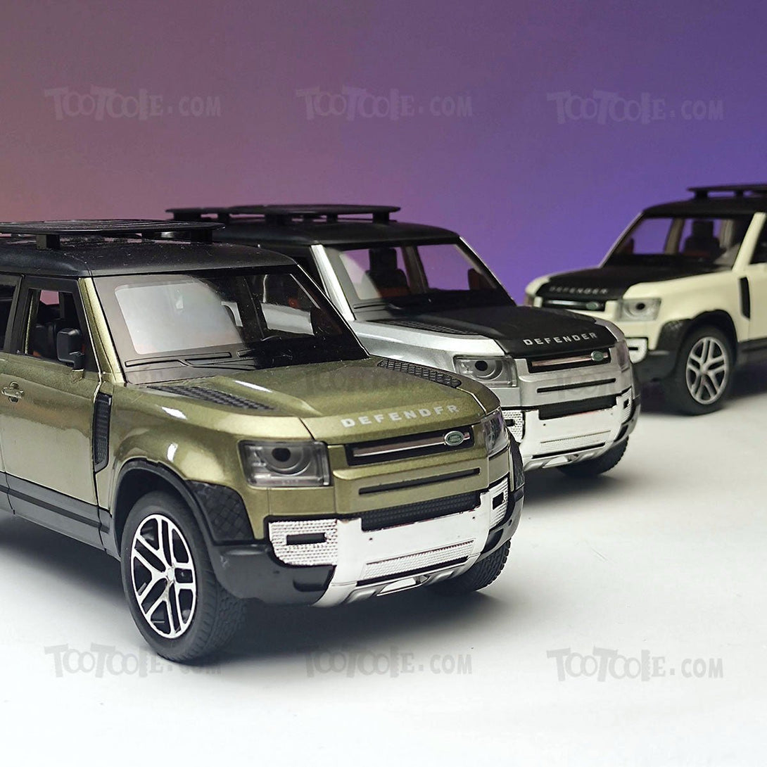 Diecast Car Land Rover Defender Luxury SUV Pull Back Car Model with Light - Tootooie