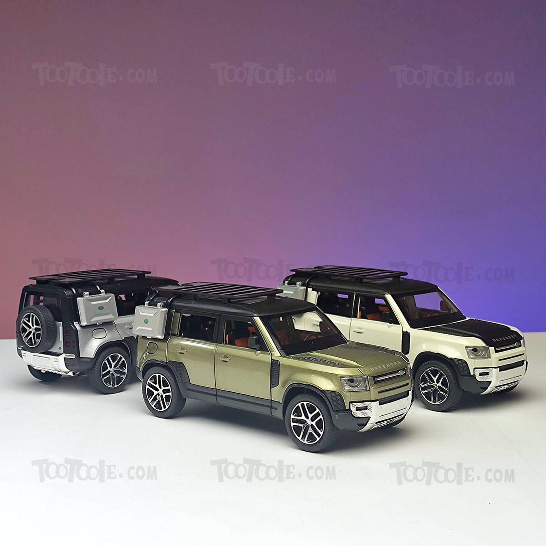 Diecast Car Land Rover Defender Luxury SUV Pull Back Car Model with Light - Tootooie