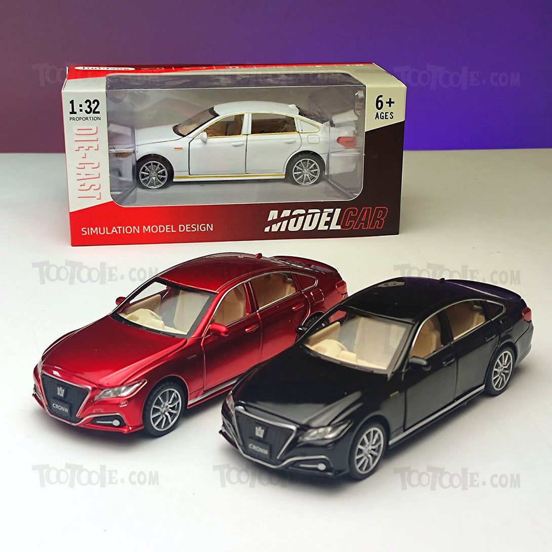 Diecast Car Toyota Crown Luxury SUV Pull Back Car Model with Light - Tootooie