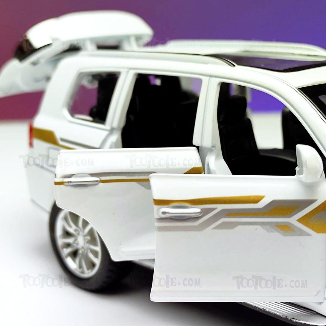 Diecast Car Toyota Prado Land Cruiser Luxury SUV Pull Back Car Model with Light - Tootooie