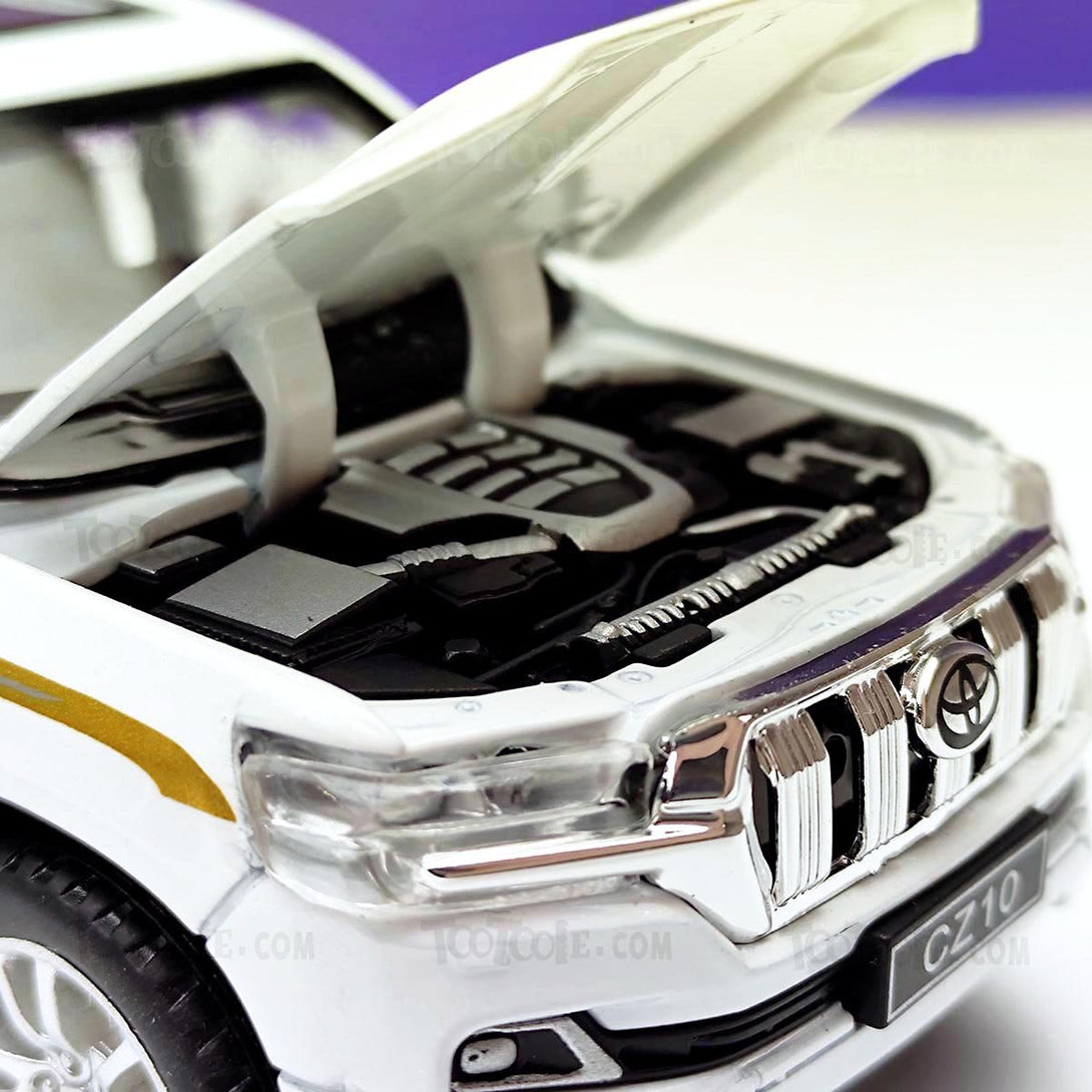 Diecast Car Toyota Prado Land Cruiser Luxury SUV Pull Back Car Model with Light - Tootooie