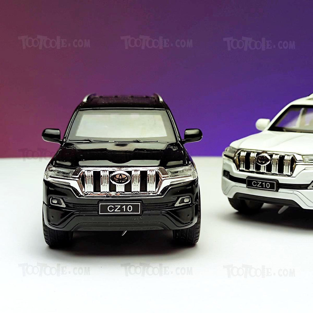 Diecast Car Toyota Prado Land Cruiser Luxury SUV Pull Back Car Model with Light - Tootooie