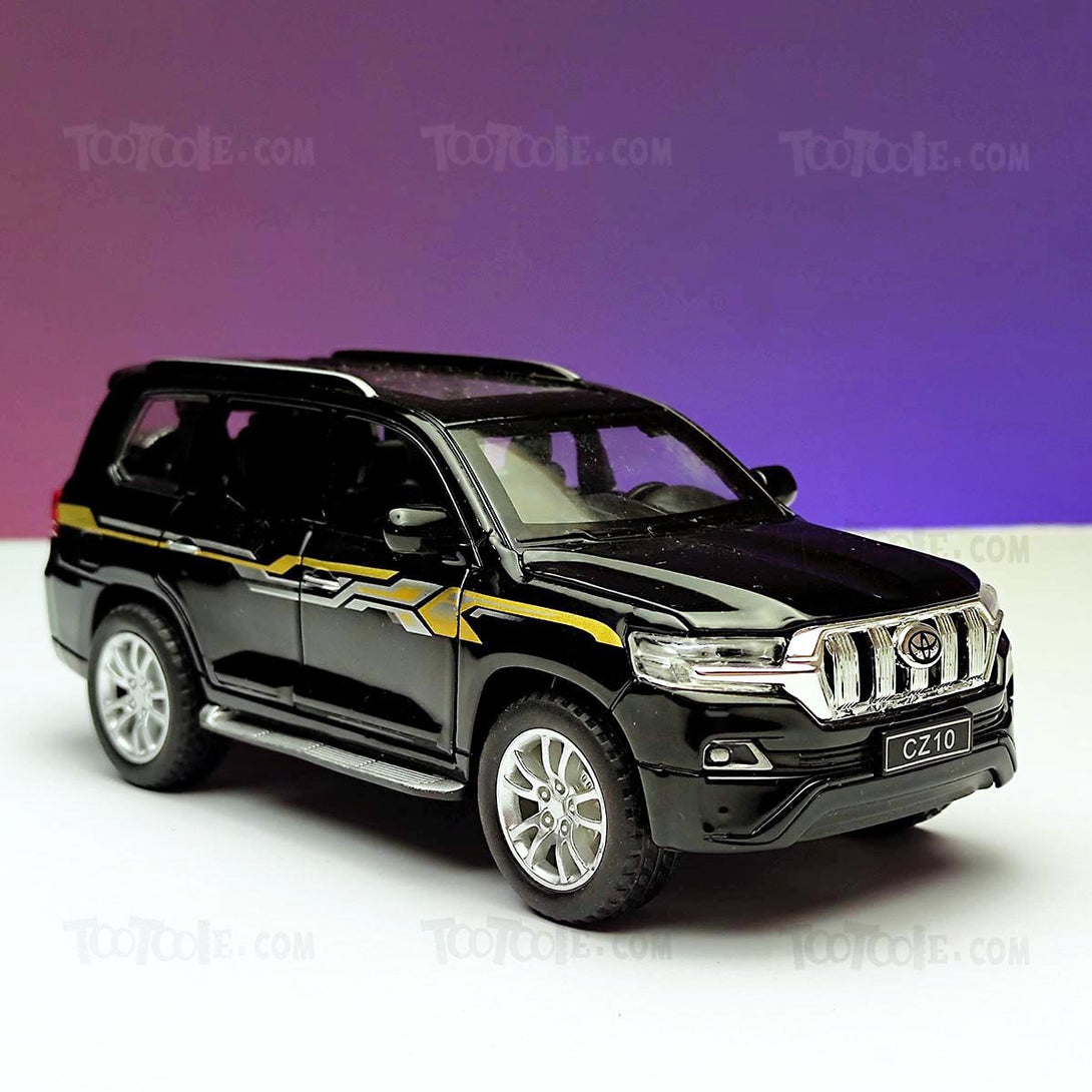 Diecast Car Toyota Prado Land Cruiser Luxury SUV Pull Back Car Model with Light - Tootooie